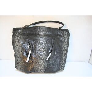 Sondra Roberts NY Designer X-LARGE Grey Snake skin Purse Tote Bag NEW w/dustbag